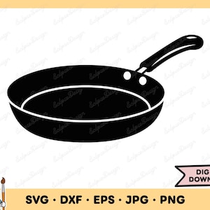 Frying Pan Cooking SVG Pan PNG Pan SVG Pan Clip Art Cut File Silhouette Instant Digital Download