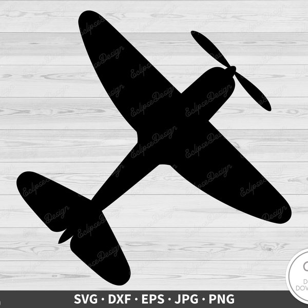 Old Airplane SVG • Flying Clip Art Cut File Silhouette dxf eps png jpg • Instant Digital Download