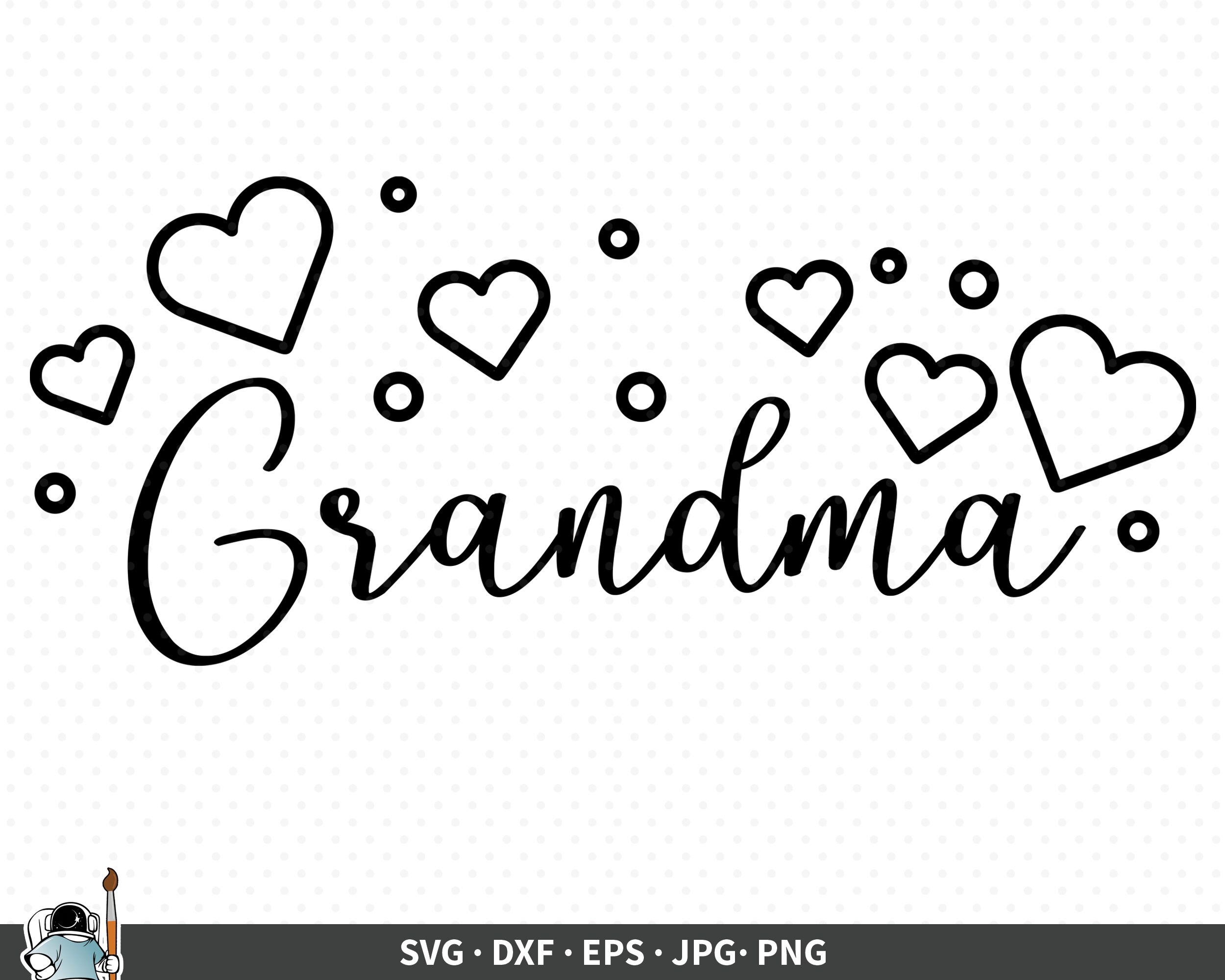 Grandma SVG Grandma Hearts Vector Grandmother Clipart  Etsy