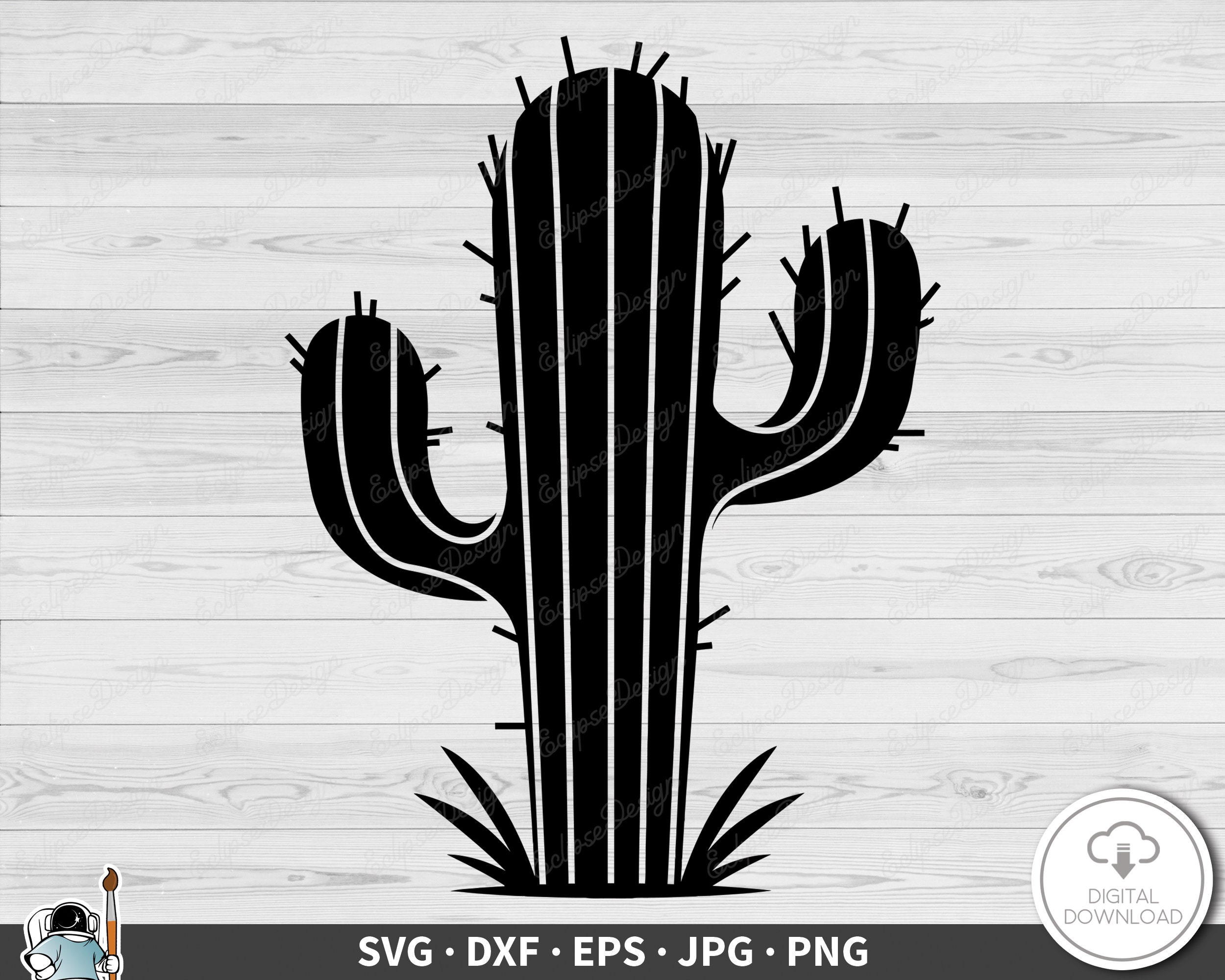 Lizard Cactus Desert Cut Out Black PNG & SVG Design For T-Shirts