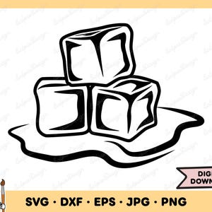Schmelzende Eiswürfel SVG Eiswürfel PNG Eis Clip Art Cut Datei Silhouette Sofortiger digitaler Download