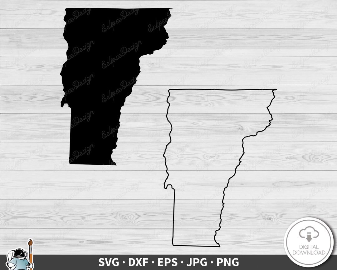 Vermont SVG State Clip Art Cut File Silhouette Instant Digital Download ...