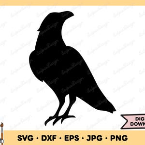 Crow SVG Bird Clip Art Crow Cut File Crow Silhouette Instant Digital Download