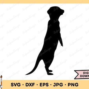 Erdmännchen SVG Erdmännchen PNG Clip Art Cut Datei Silhouette Sofortiger digitaler Download