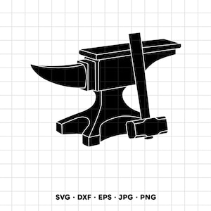 Anvil Hammer Blacksmith SVG Clipart PNG Cricut Silhouette (Instant Digital Download)