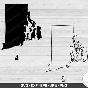 Rhode Island SVG State Clip Art Cut File Silhouette Instant Digital Download