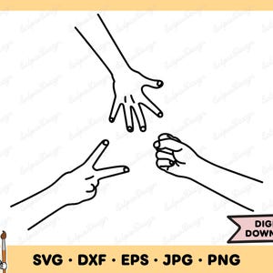 Rock Paper Scissors SVG Rock Paper Scissors PNG Rock Paper Scissors Clip Art Cut File Silhouette Instant Digital Download