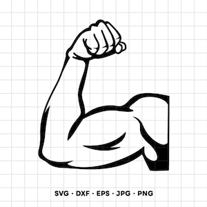 Bicep Muscles SVG Clipart PNG Cricut Silhouette (Instant Digital Download) image 1