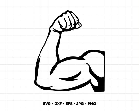 Bicep Muscles SVG Clipart PNG Cricut Silhouette (Instant Digital Download)