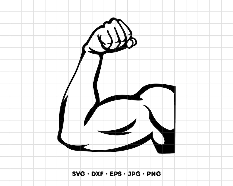 Bicep Muscles SVG Clipart PNG Cricut Silhouette (Instant Digital Download) image 1