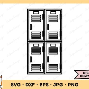 Casillero escolar SVG Casillero PNG Casillero Clip Art Archivo de corte Silueta Descarga digital instantánea