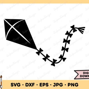 Flying Kite SVG Kite PNG Kite Clip Art Cut File Silhouette Instant Digital Download