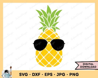 Ananas Sonnenbrillen SVG, PNG, Clipart - Strand Urlaub geschnitten Datei (digitaler Download)