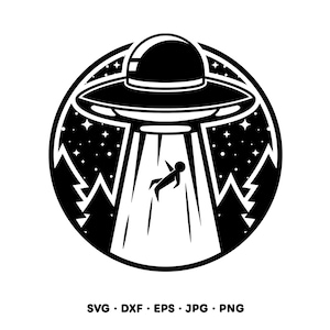 Alien Abduction SVG Clip Art PNG Instant Digital Download