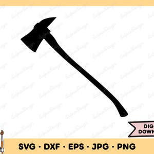 Fireman Axe SVG Fireman SVG Fireman Clip Art Cut File Silhouette Instant Digital Download