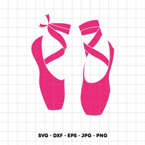 Balletschoenen Ballerina SVG Clipart PNG Cricut Silhouette (Directe digitale download)