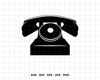 Old Rotary Telephone SVG Clipart PNG Cricut Silhouette (Instant Digital Download)