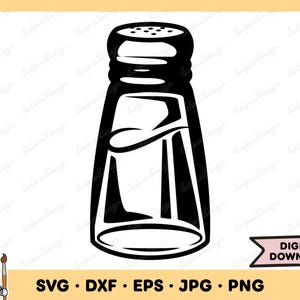 Salt Shaker SVG Salt Shaker PNG Salt Clip Art Cut File Silhouette Instant Digital Download