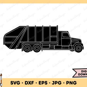 Müllauto SVG Müllauto PNG Müllauto Clip Art Cut Datei Silhouette Sofortiger digitaler Download