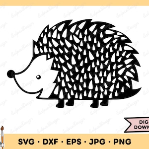 Hedgehog SVG Hedgehog PNG Hedgehog Clip Art Cut File Silhouette Instant Digital Download
