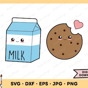 Milk and Cookies SVG Milk and Cookies PNG Milk and Cookies Clip Art Cut File Silhouette Instant Digital Download