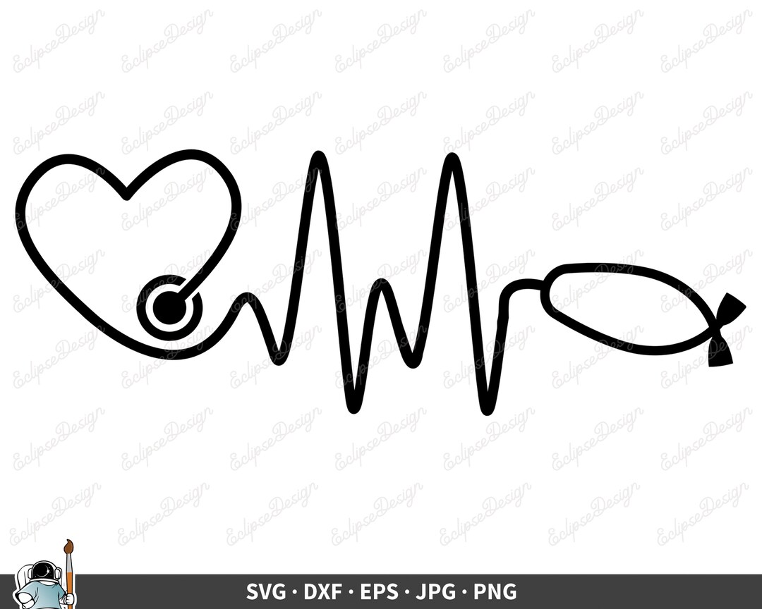 Heartbeat Stethoscope SVG Heartbeat Vector Nurse Svg Heartbeat Etsy