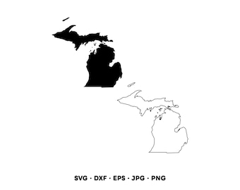 Michigan Art State SVG Clipart PNG Cricut Silhouette (Instant Digital Download)