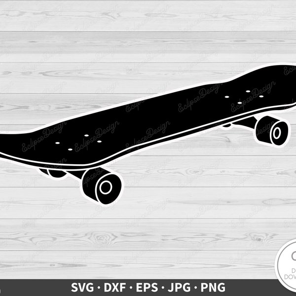 Skateboard SVG • Clip Art Cut File Silhouette dxf eps png jpg • Instant Digital Download