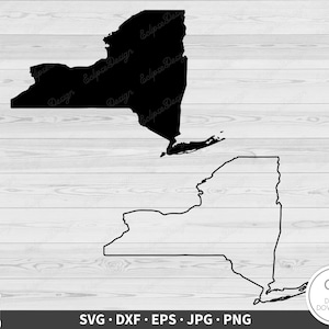 New York SVG staat illustraties gesneden bestand silhouet Instant Digitale Download dxf eps png jpg