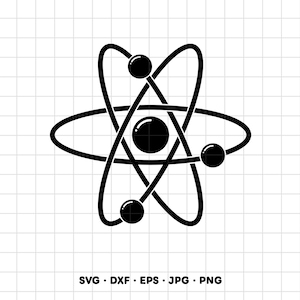 Atom Science Chemistry Physics SVG Clipart PNG Cricut Silhouette (Instant Digital Download)