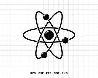 Atom Science Chemistry Physics SVG Clipart PNG Cricut Silhouette (Instant Digital Download)
