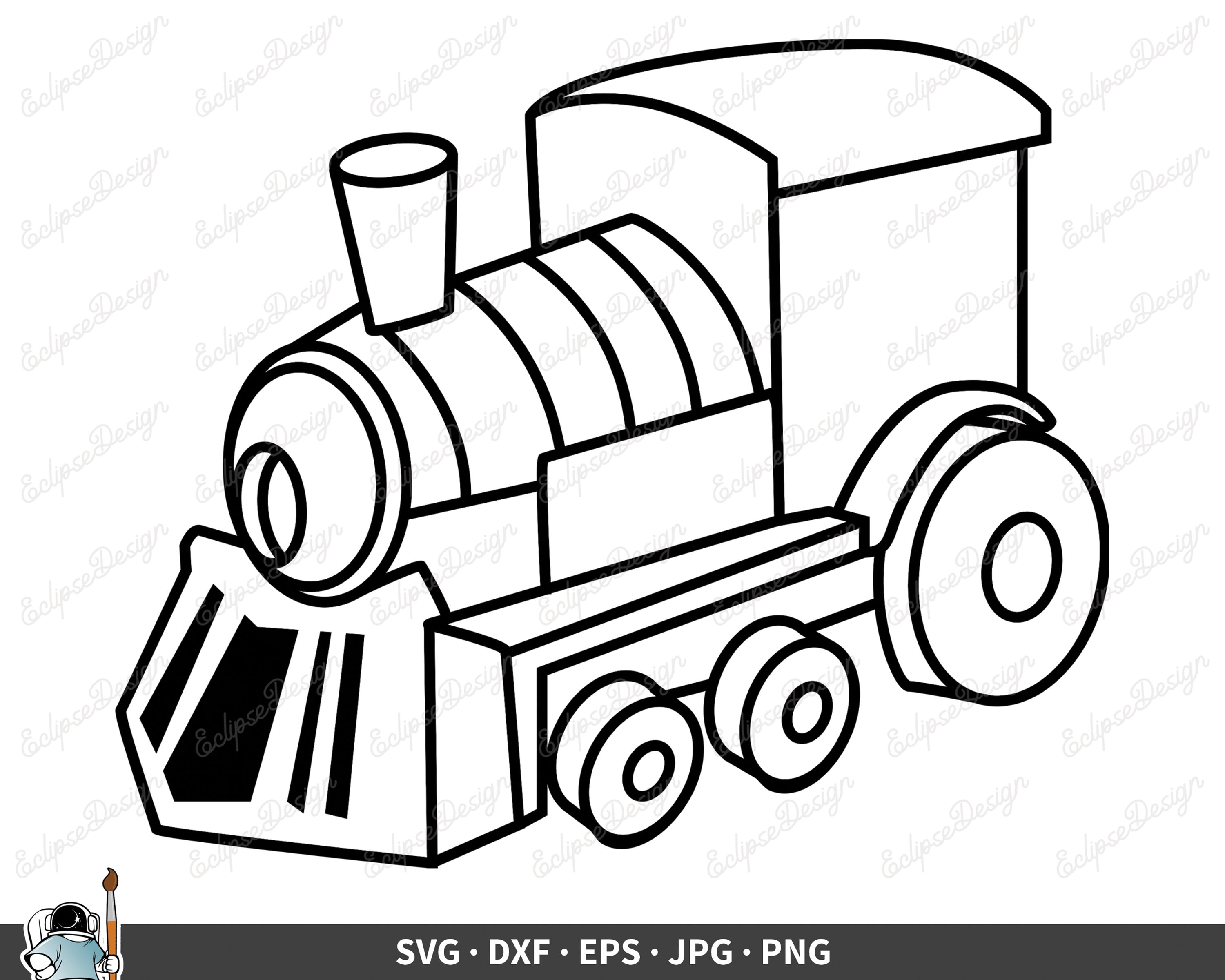 Train Engine Clip Art Black And White
