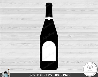 Wine Bottle SVG • Clip Art Cut File Silhouette dxf eps png jpg • Instant Digital Download