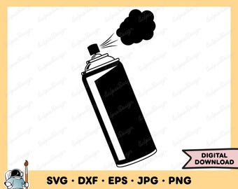 Imagen prediseñada SVG PNG de lata de pintura en aerosol (descarga digital instantánea)