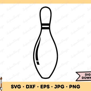 Bowling Pin SVG Bowling Clip Art Bowling Cut File Silhouette Instant Digital Download