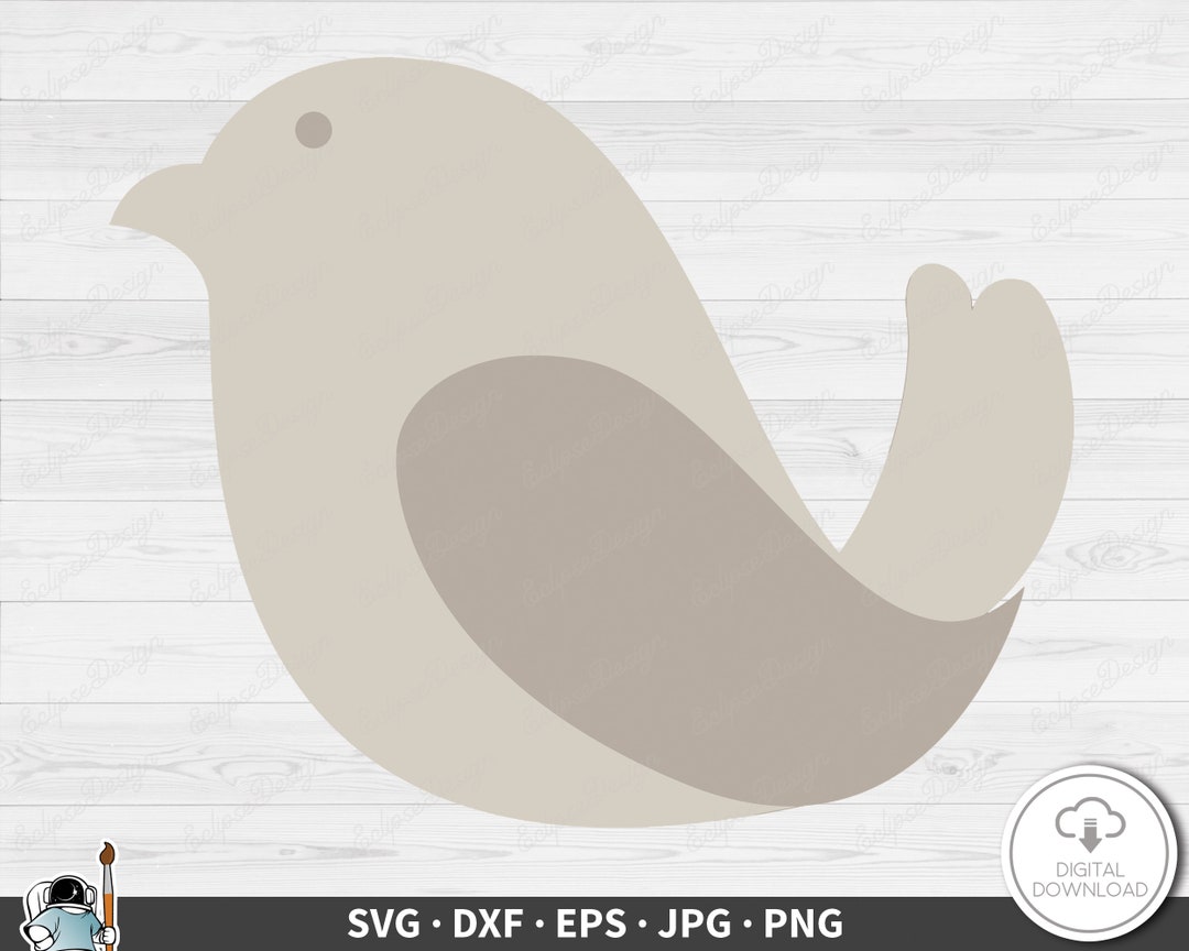Cute Bird SVG Clip Art Cut File Silhouette Dxf Eps Png Jpg Instant