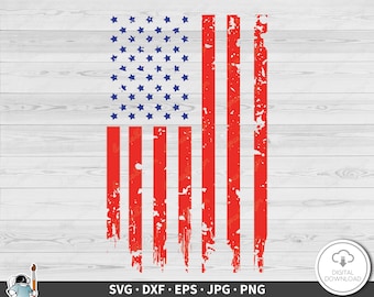 American Flag SVG • Clip Art Cut File Silhouette dxf eps png jpg • Instant Digital Download