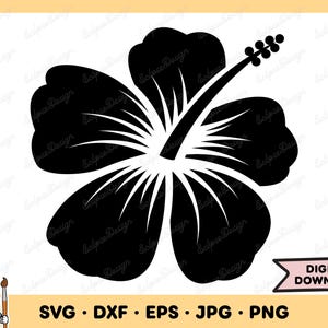 Hibiscus SVG Hibiscus PNG Hibiscus Clip Art Cut File Silhouette Instant Digital Download