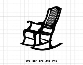 Silla mecedora SVG Clipart PNG Cricut Silhouette (Descarga digital instantánea)