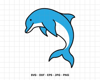 Dolphin Ocean Life SVG Clipart PNG Cricut Silhouette (Instant Digital Download)