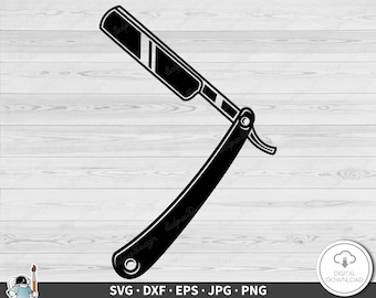 Straight Razor SVG • Barber Shaving Clip Art Cut File Silhouette dxf eps png jpg • Instant Digital Download