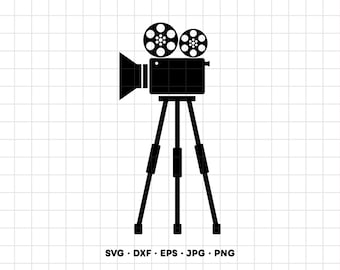 Câmera de Cinema em SVG, PNG e para Cricut/Silhouette (Download Digital Instantâneo)
