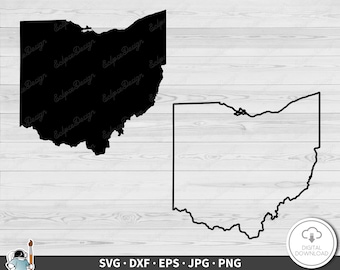 Ohio SVG • State Clip Art Cut File Silhouette dxf eps png jpg • Instant Digital Download