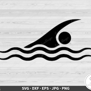 Swimmer SVG Swimming Icon Clip Art Cut File Silhouette Instant Digital Download