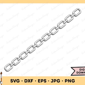 Cadenas Eslabones SVG Clip Art Cadenas SVG Archivo de corte Silueta Descarga digital instantánea dxf eps png jpg