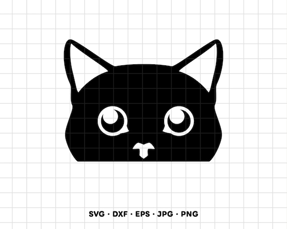Peeking Cat SVG Clipart PNG Cricut Silhouette (Instant Digital Download)