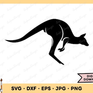 Kangaroo Jumping SVG Kangaroo SVG Kangaroo PNG Australia Clip Art Cut File Silhouette Instant Digital Download