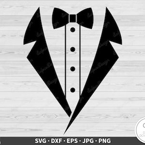 Tuxedo Papillon SVG Clip Art File di taglio Silhouette Download digitale istantaneo dxf eps png jpg