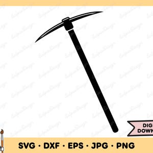 Pickaxe SVG Pickaxe PNG Pickaxe Clip Art Cut File Silhouette Instant Digital Download