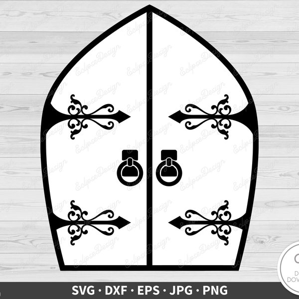 Fairie Door SVG • Fantasy Clip Art Cut File Silhouette dxf eps png jpg • Instant Digital Download